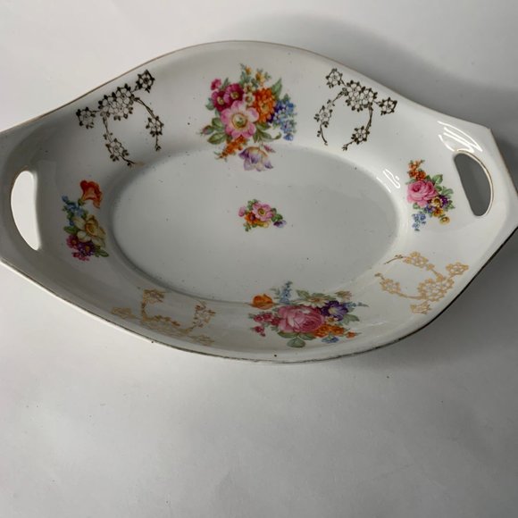 ROYAL BAVARIA MADE IN GERMANY LARGE TWO HANDLE PORCELAIN BOWL  DISH 12" BY 8" - Picture 6 of 11